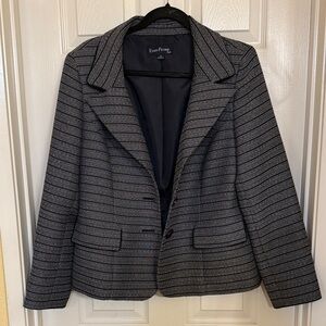 Evan Picone Women's Gray Striped Blazer